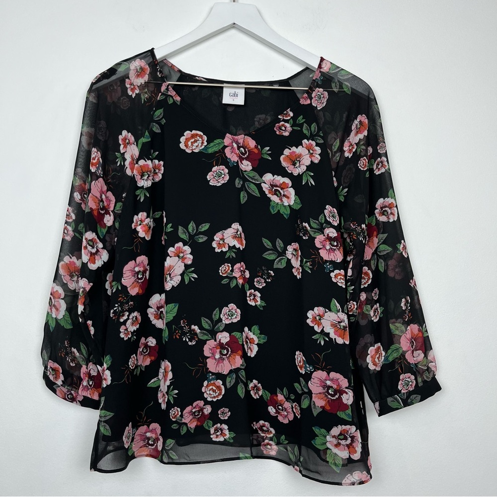 cabi Floral Blouse